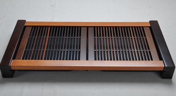 高档鸡翅木茶盘 排水抽屉式功夫茶具实木茶海 长方形红木茶台-2