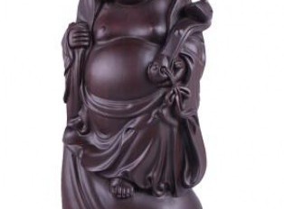 檀木雕刻持如意弥勒佛 红木家居礼品摆件工艺品