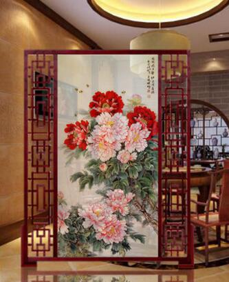 红木屏风隔断玄关风水 非洲花梨木 鲁班尺定制-3
