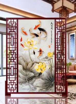 红木屏风隔断玄关风水 非洲花梨木 鲁班尺定制-4