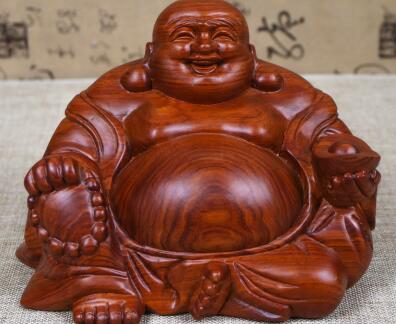 精品花梨酸枝木弥勒佛工艺品 木质手工风水摆件-1