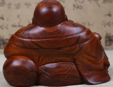精品花梨酸枝木弥勒佛工艺品 木质手工风水摆件-3