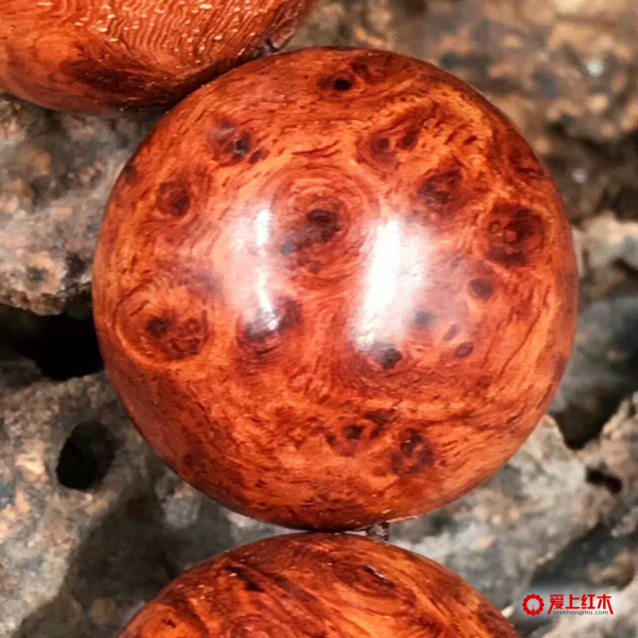 缅甸花梨瘤2.0手串 淡淡花梨香底色干净-5