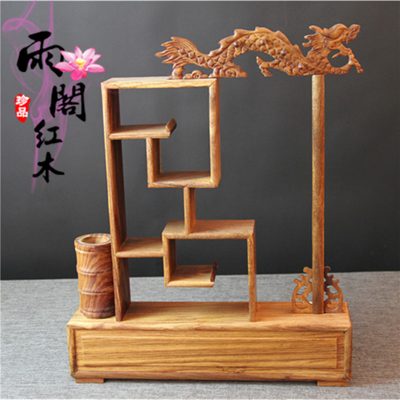 红木笔架亚花梨多宝笔架 笔架笔挂文房四宝书房摆件-3