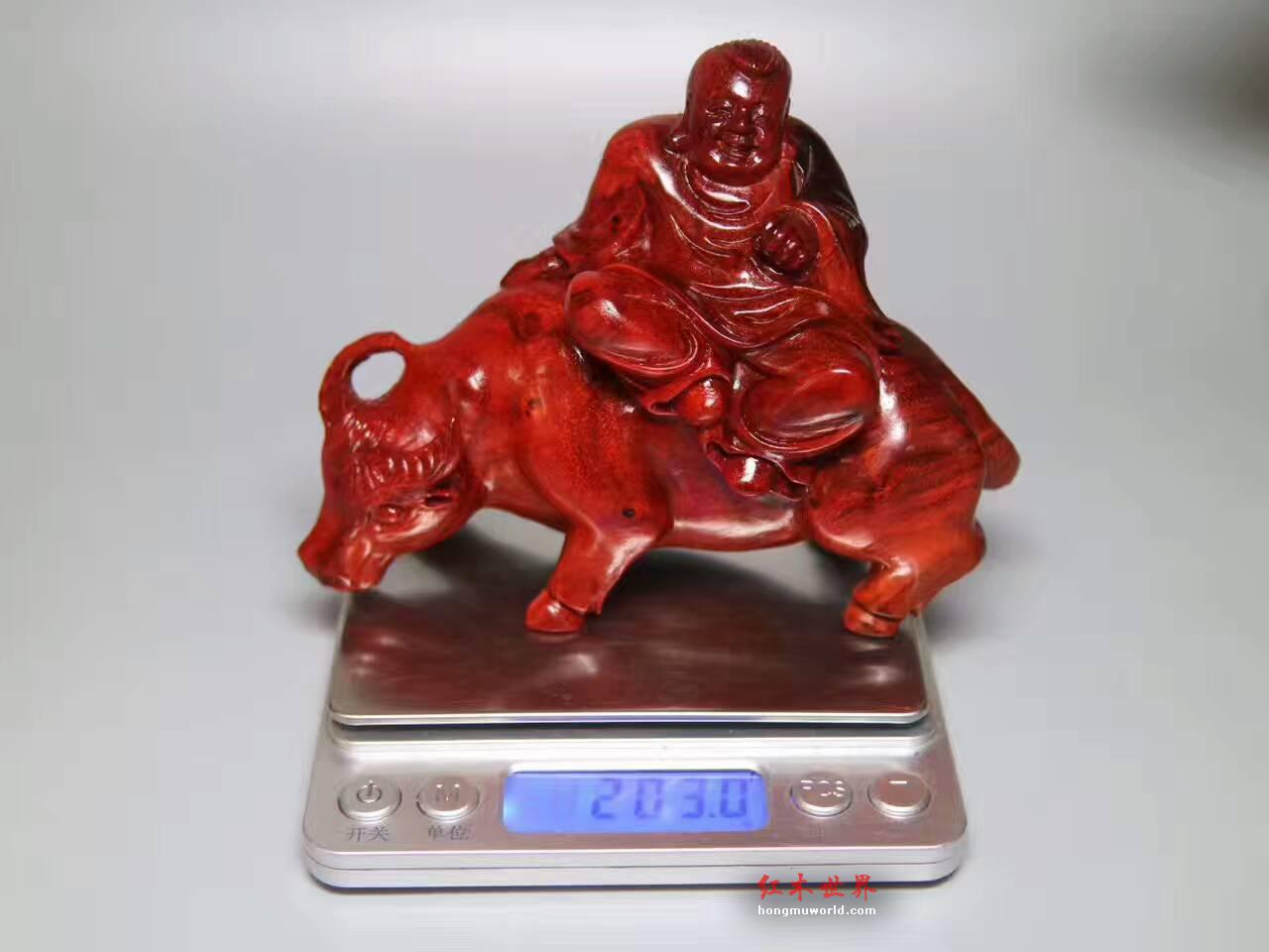 小叶紫檀精品摆件《牧童遥指杏花村》适合书房摆放的闲趣工艺品-8