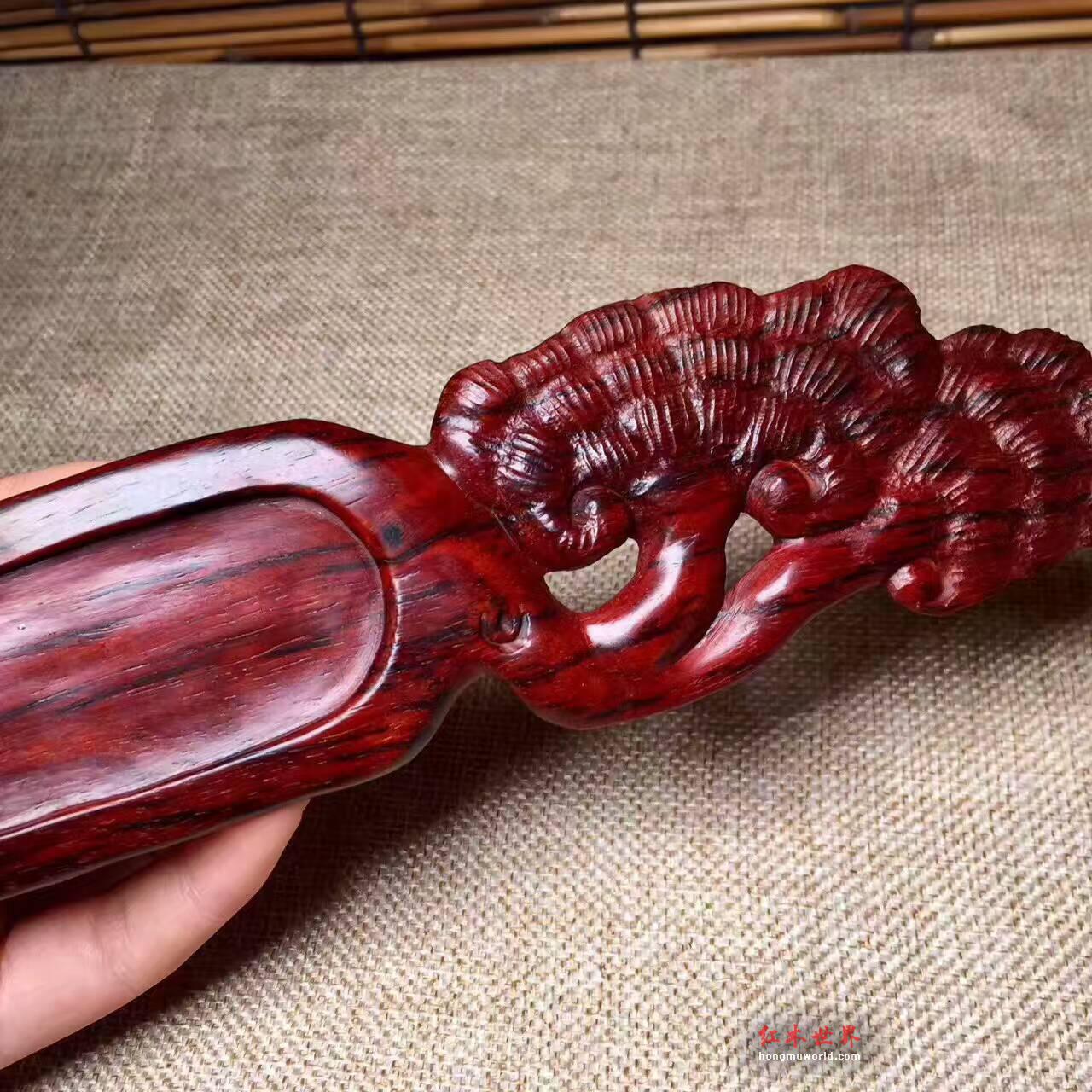 小叶紫檀笔洗烟灰缸 雕刻精美实用装饰-1