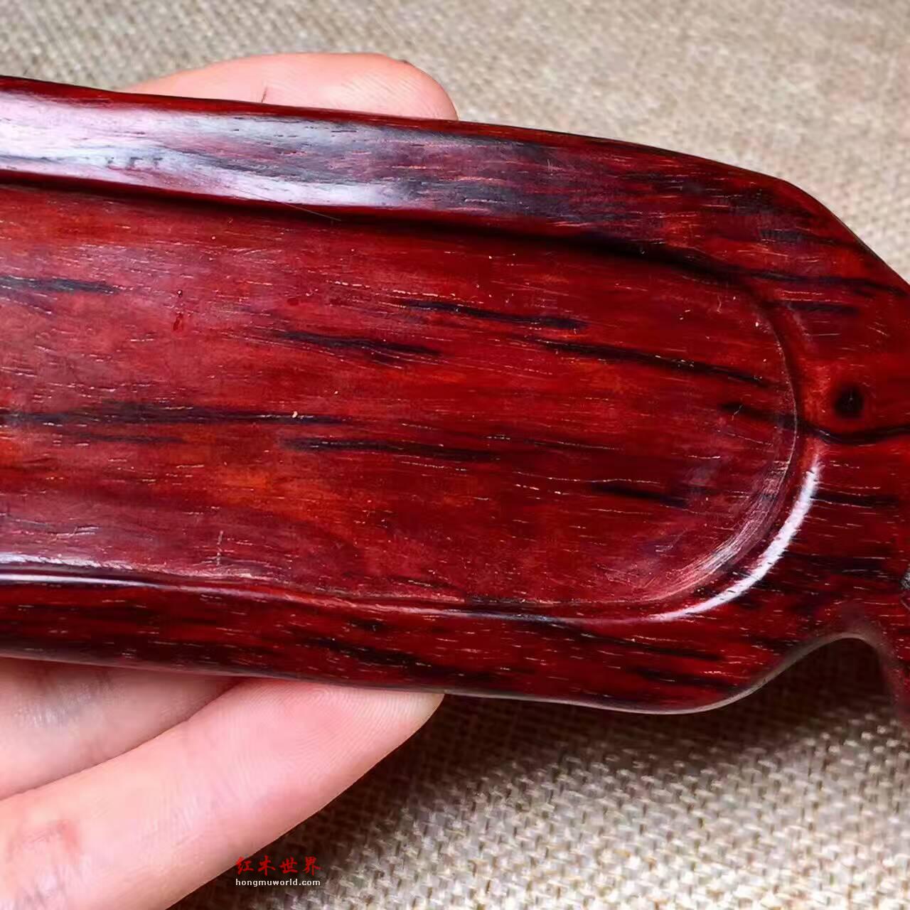 小叶紫檀笔洗烟灰缸 雕刻精美实用装饰-6