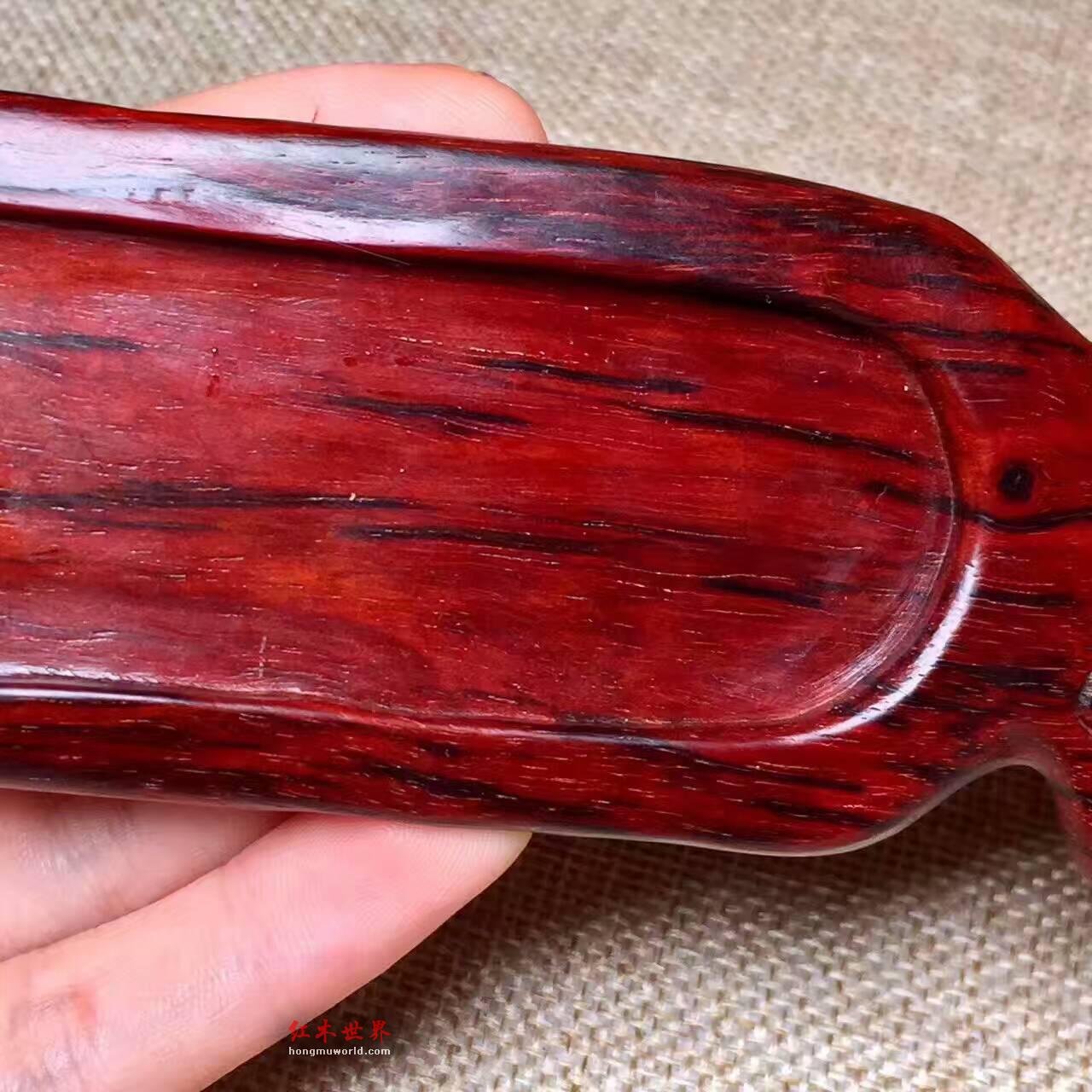 小叶紫檀笔洗烟灰缸 雕刻精美实用装饰-7