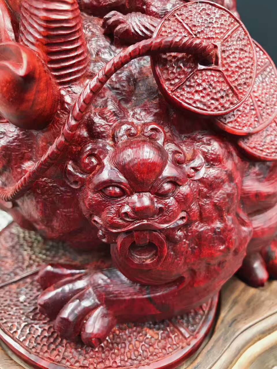【家有金蟾，财源绵绵】印度小叶紫檀金蟾，纯手工雕刻-6