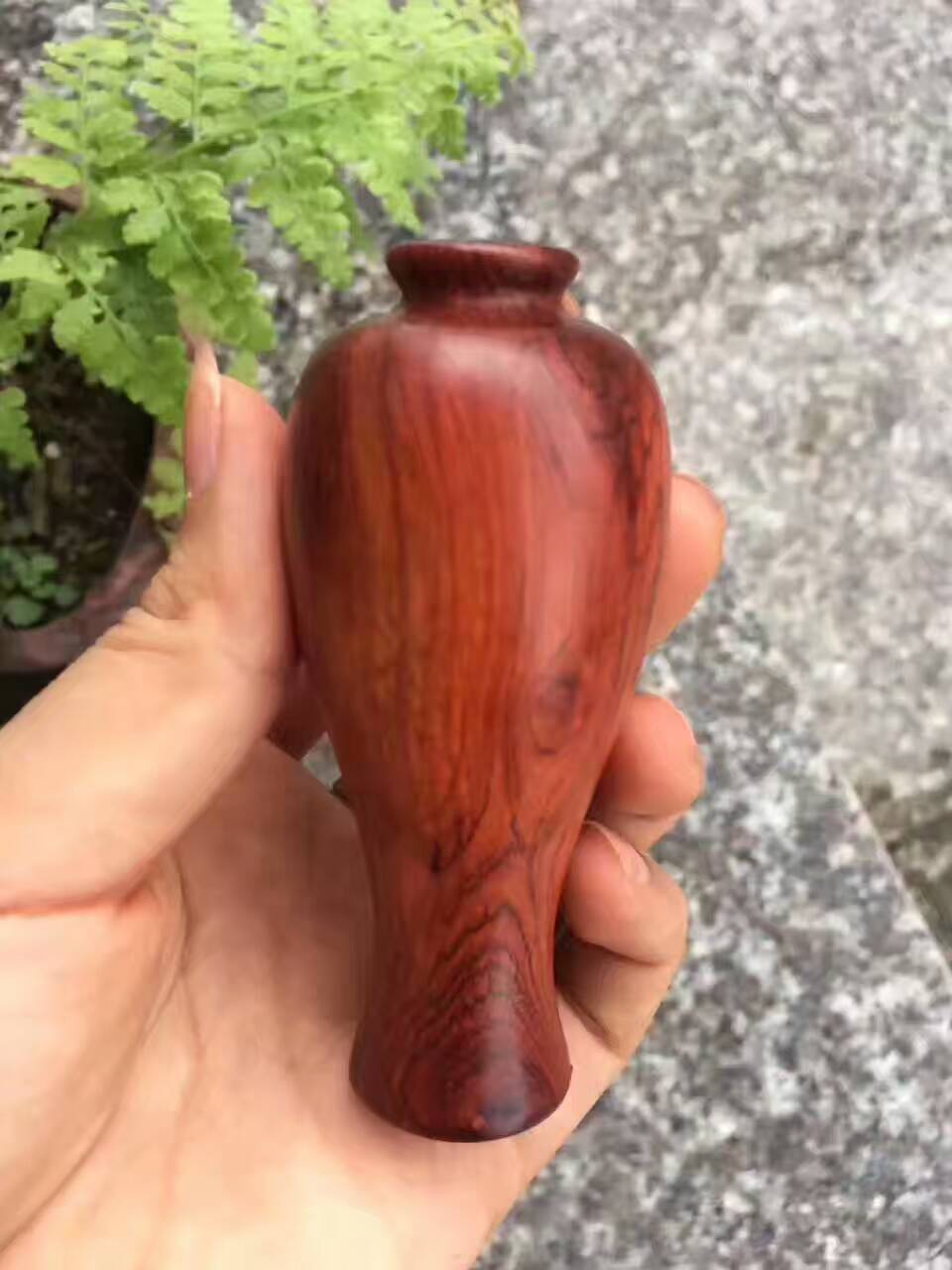 小紫叶檀工艺品梅瓶 小巧玲珑适合把玩-2