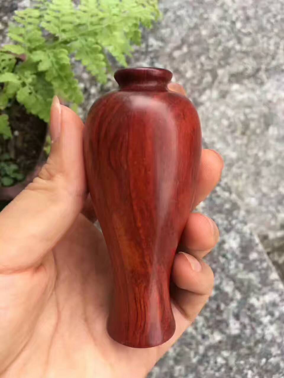 小紫叶檀工艺品梅瓶 小巧玲珑适合把玩-3