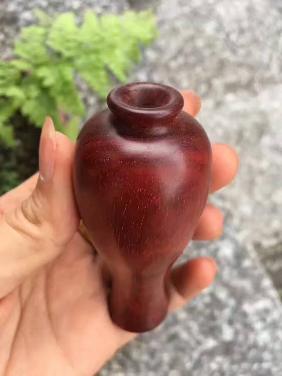 小紫叶檀工艺品梅瓶 小巧玲珑适合把玩-5