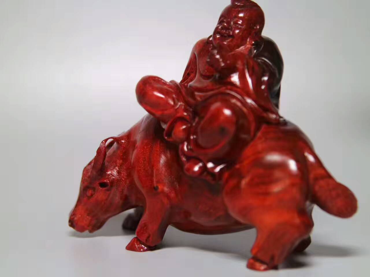 小叶紫檀精品摆件《牧童骑黄牛》-3
