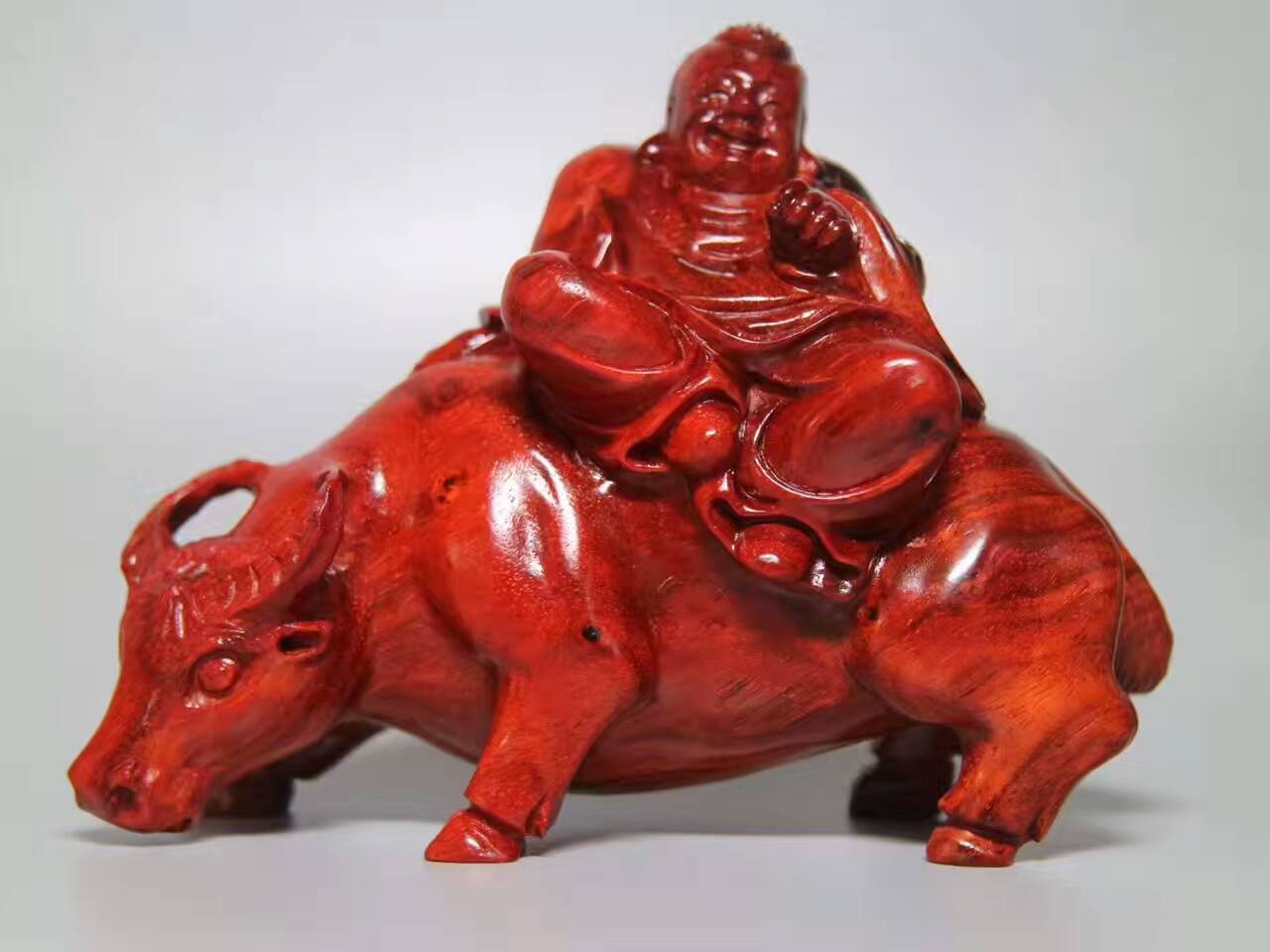 小叶紫檀精品摆件《牧童骑黄牛》-6
