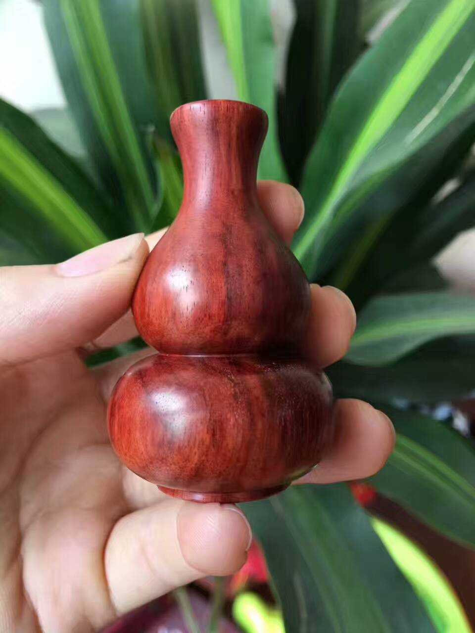 小叶紫檀葫芦把件 小巧可爱送礼不贵-1