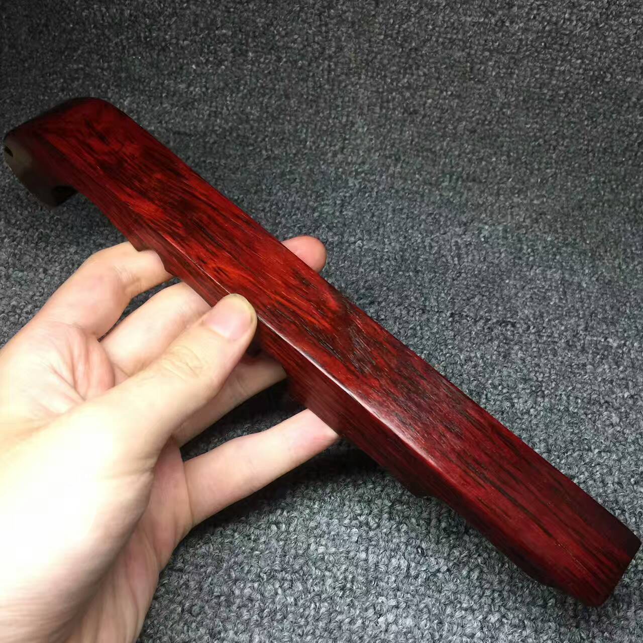 小叶紫檀随形笔架 小巧玲珑书桌摆设-3