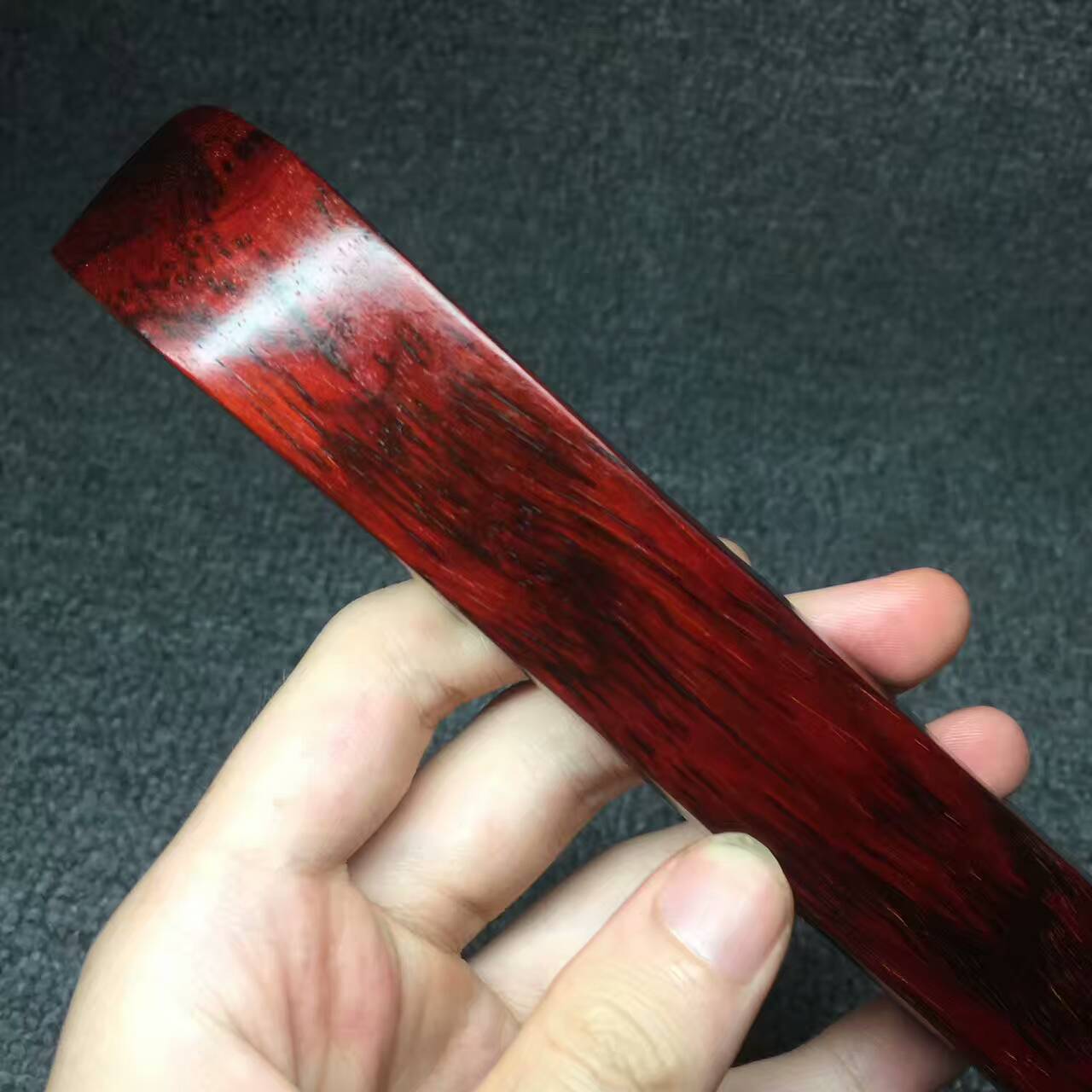 小叶紫檀随形笔架 小巧玲珑书桌摆设-4