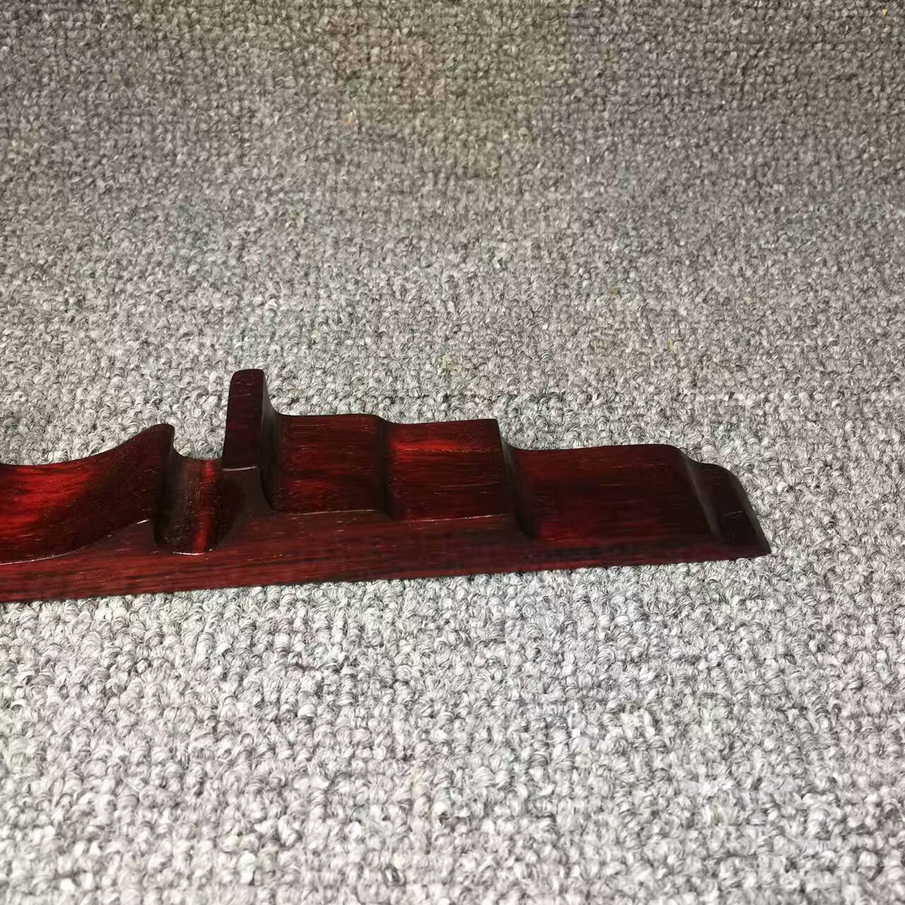 小叶紫檀随形笔架 小巧玲珑书桌摆设-5