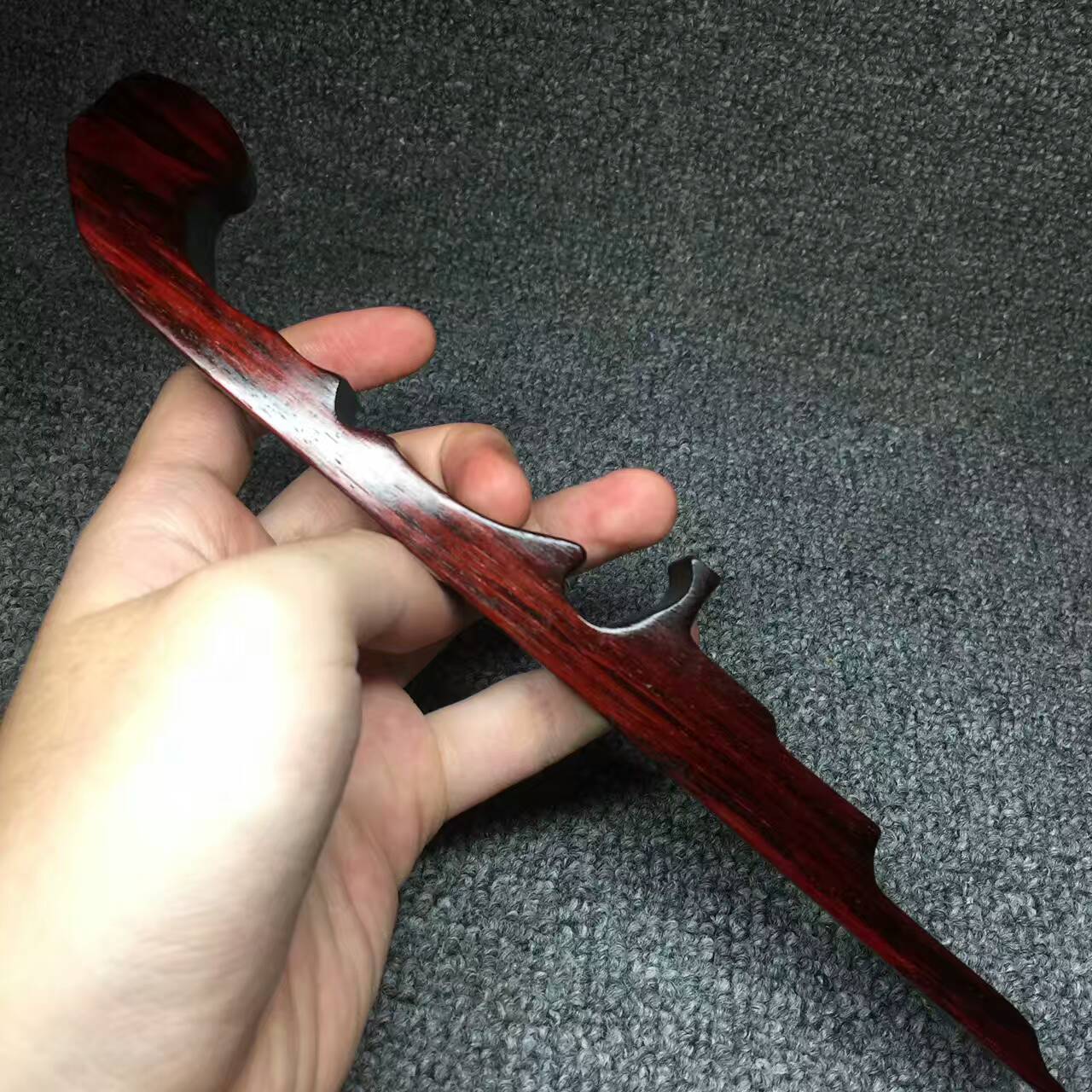 小叶紫檀随形笔架 小巧玲珑书桌摆设-6