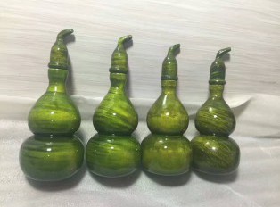 木质葫芦型把玩把件 金丝多水波盖头可拆卸