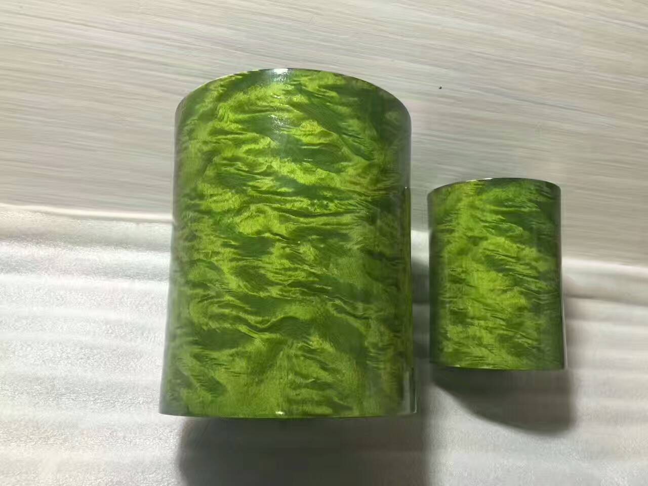 金丝楠阴沉2件套笔筒 近满金丝水波性感漂亮-2