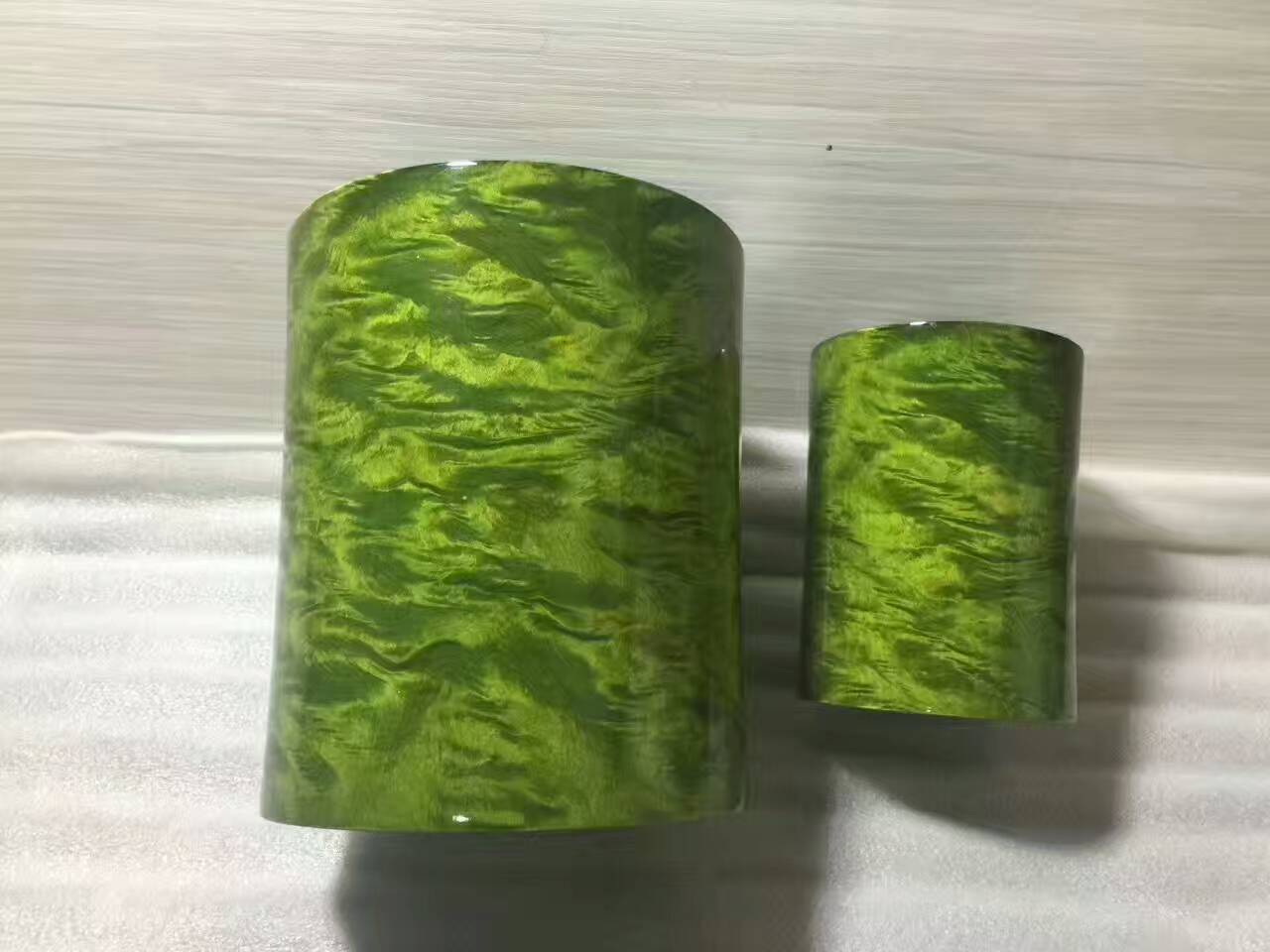金丝楠阴沉2件套笔筒 近满金丝水波性感漂亮-3