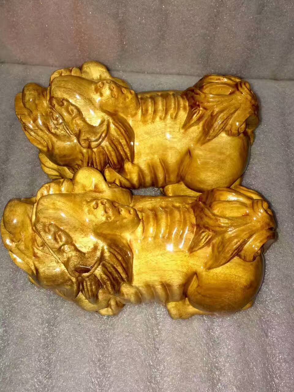 小叶桢楠貔貅 金色亮泽招财摆件-5
