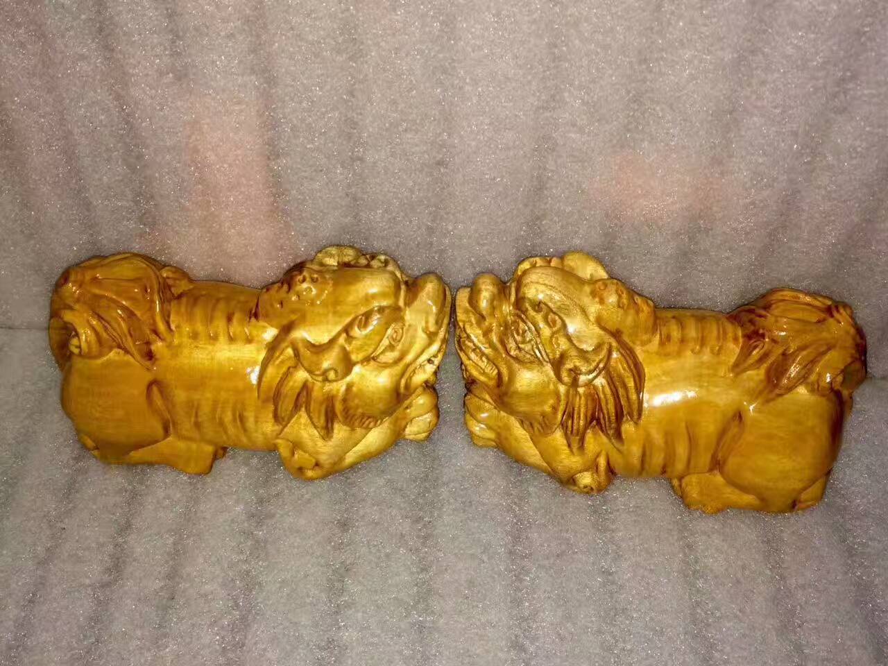 小叶桢楠貔貅 金色亮泽招财摆件-7