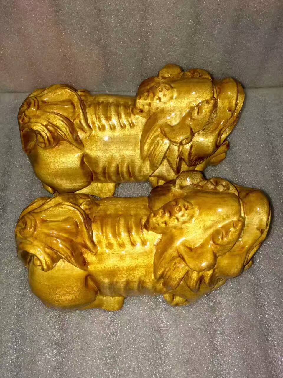 小叶桢楠貔貅 金色亮泽招财摆件-8