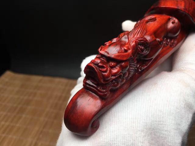 小叶紫檀纯手工把玩件 如意貔貅 形态优美-3