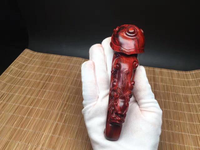 小叶紫檀纯手工把玩件 如意貔貅 形态优美-8