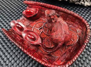 小紫叶檀《日进斗金》寓意腰缠万贯蒸蒸日上