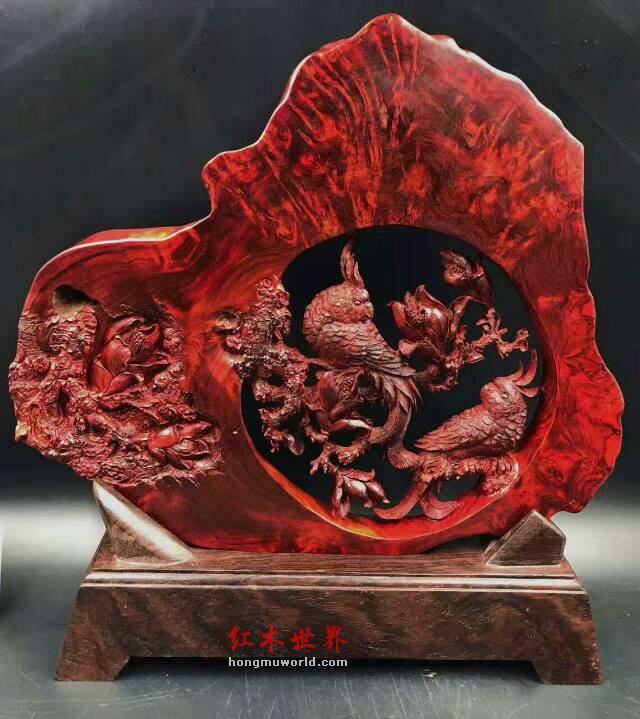 高密度留疤小叶紫檀，爆瘤！手工创意雕刻。-4