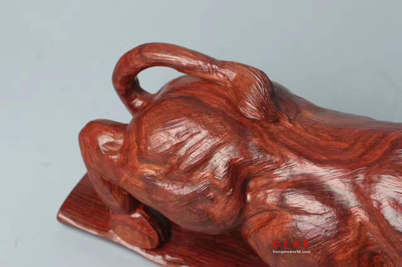 小紫叶檀工艺品《牛》栩栩如生一路牛市-7