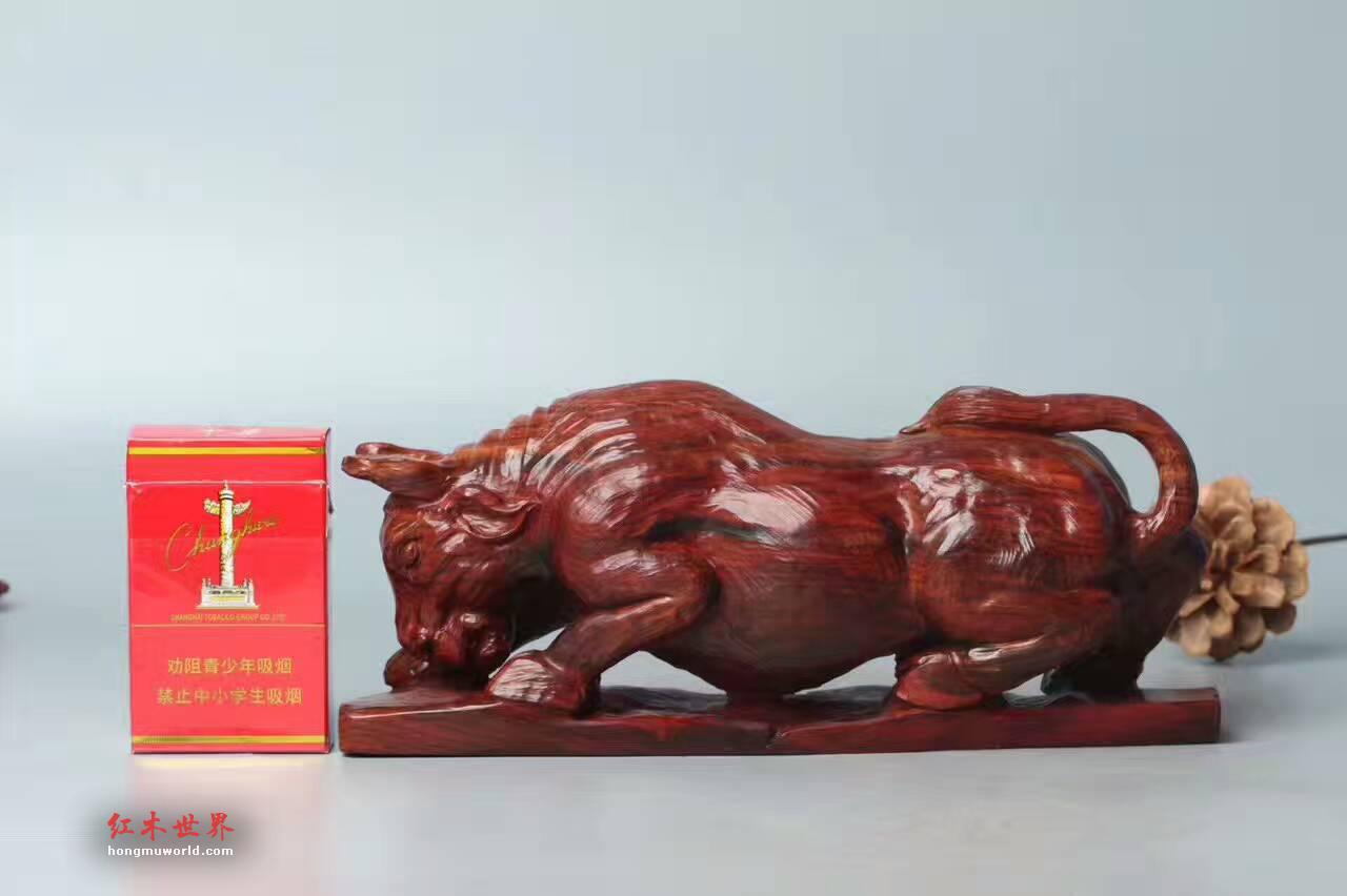 小紫叶檀工艺品《牛》栩栩如生一路牛市-8