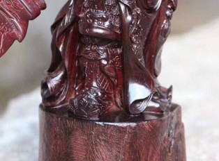 小叶紫檀小摆件《关公》野生老呢料已包浆招财镇宅