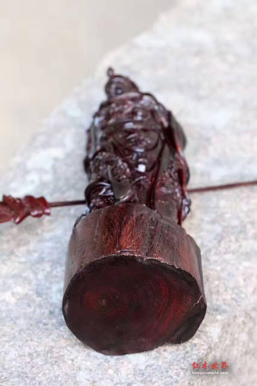 小叶紫檀小摆件《关公》野生老呢料已包浆招财镇宅-9