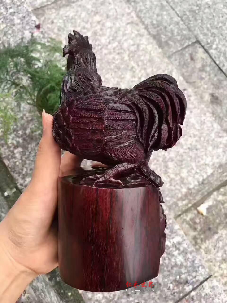 小叶紫檀摆件《大吉大利》纯手工雕刻造型栩栩如生寓意美好-1