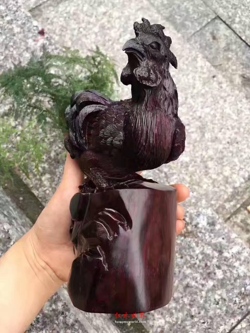 小叶紫檀摆件《大吉大利》纯手工雕刻造型栩栩如生寓意美好-2