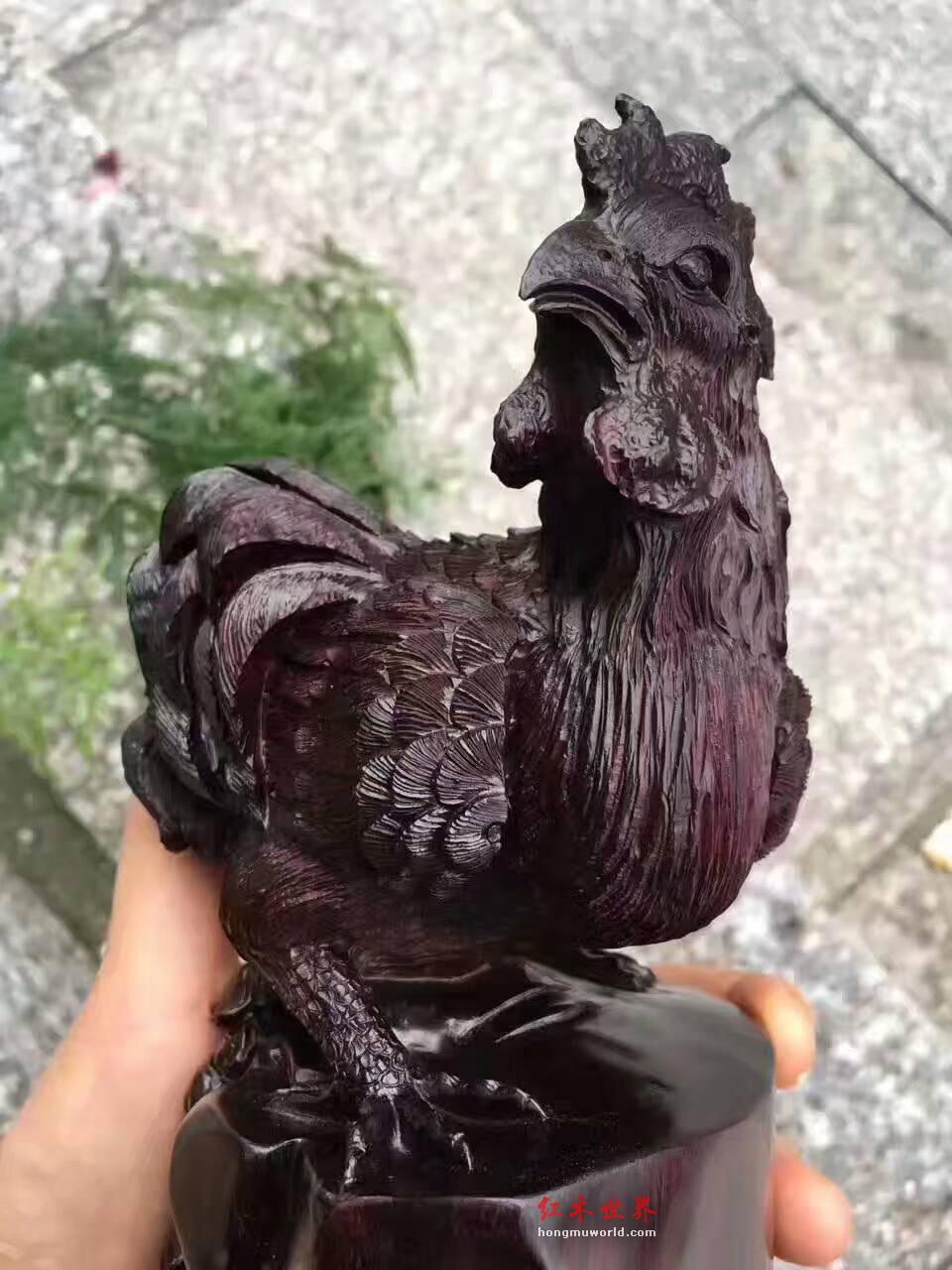 小叶紫檀摆件《大吉大利》纯手工雕刻造型栩栩如生寓意美好-4