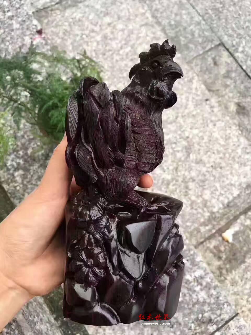 小叶紫檀摆件《大吉大利》纯手工雕刻造型栩栩如生寓意美好-3