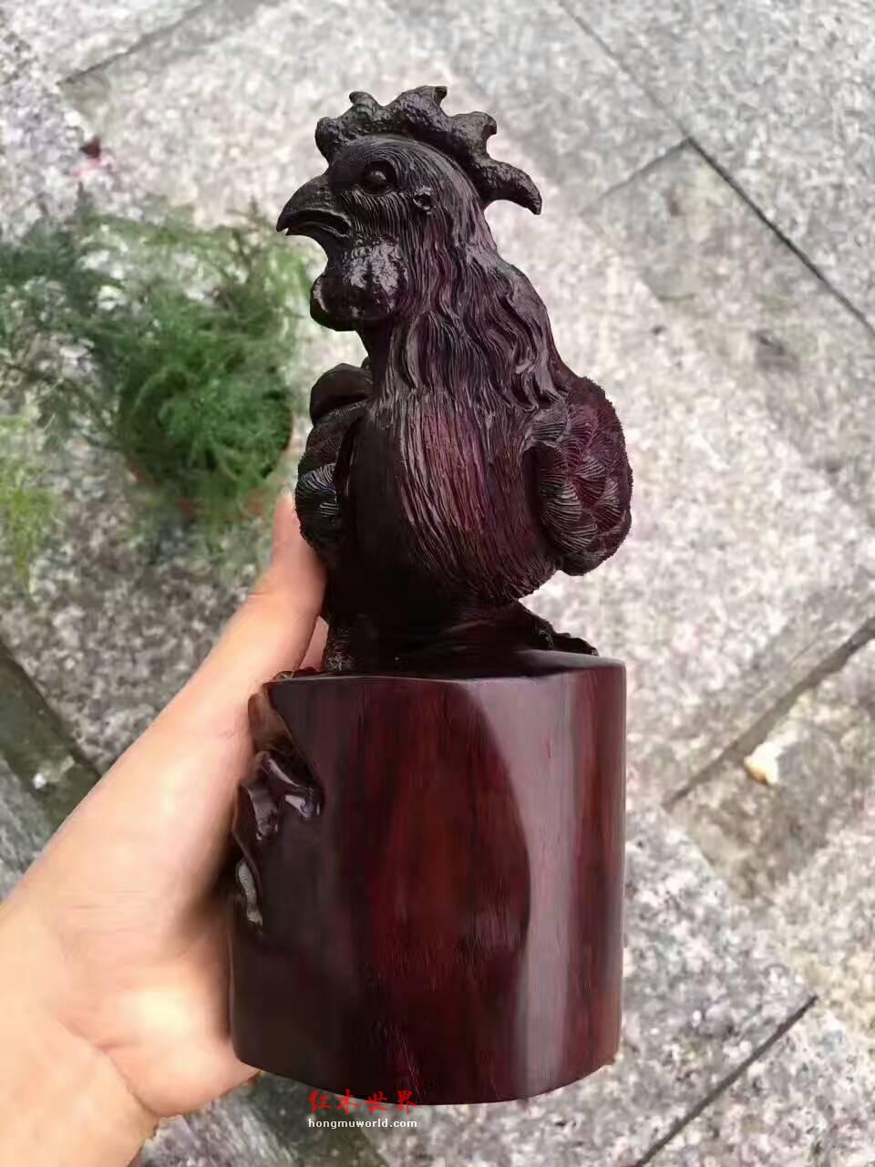 小叶紫檀摆件《大吉大利》纯手工雕刻造型栩栩如生寓意美好-8