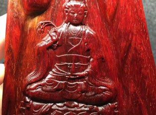 小叶紫檀挂坠把件《观音》泥料带金星