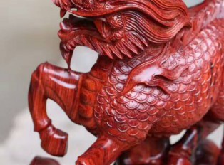 小叶紫檀摆件《送子麒麟》老料随型设计精工雕刻寓意多子多福