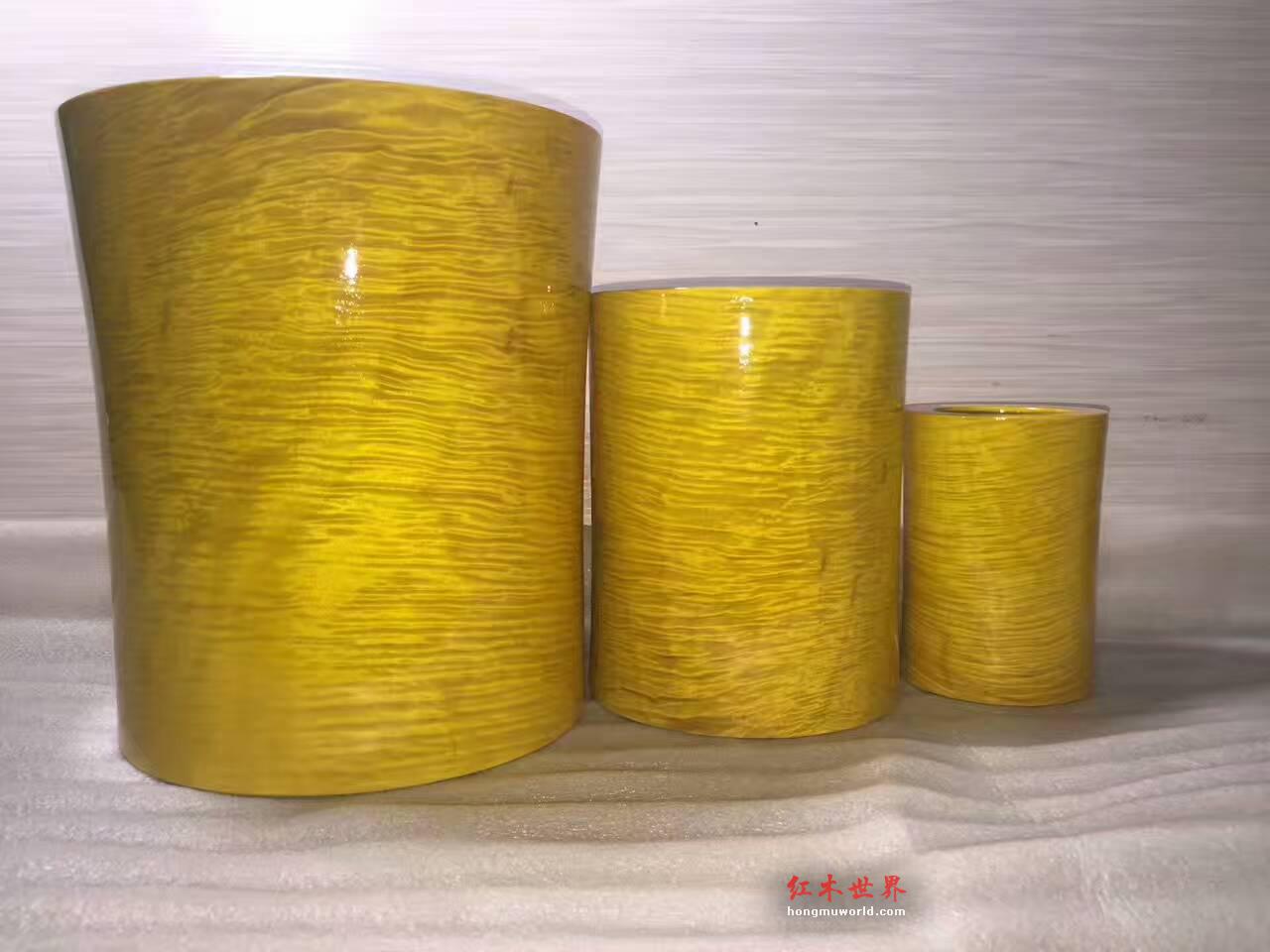 金丝楠3件套笔筒 颜色光泽靓丽纹理清晰-1