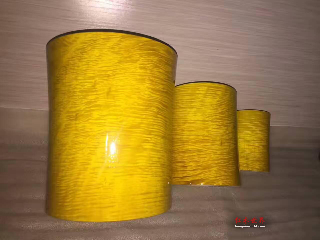 金丝楠3件套笔筒 颜色光泽靓丽纹理清晰-6