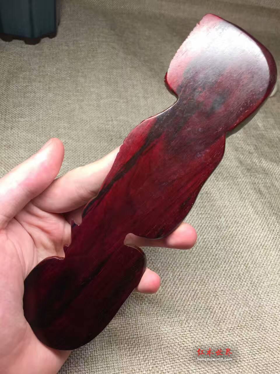 小叶紫檀《灵芝香插》 小巧逼真精致-5