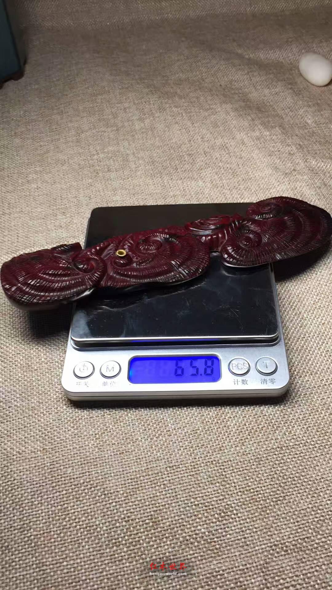 小叶紫檀《灵芝香插》 小巧逼真精致-6