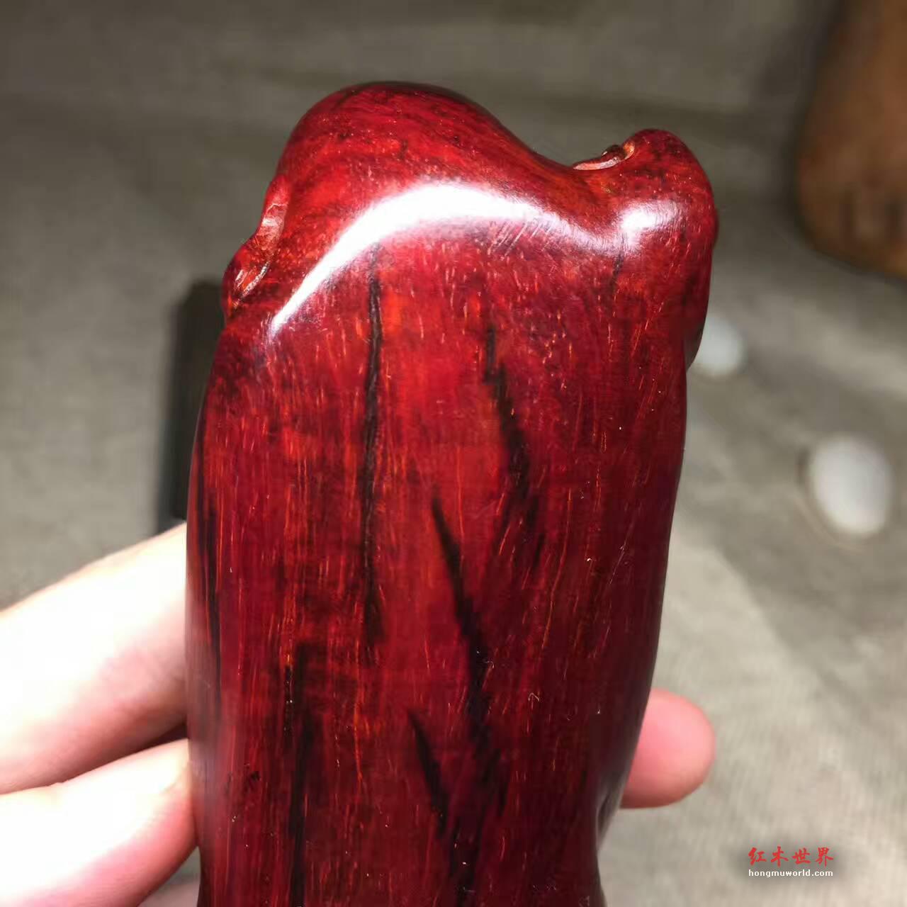 小叶紫檀《招财布袋弥勒佛》小摆件 正宗拆房老料加工-2