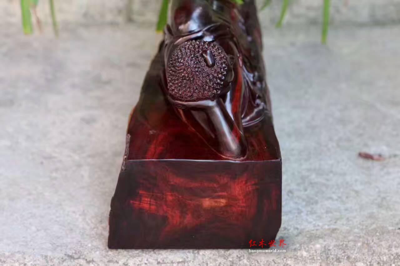 印度小叶紫檀摆件卧佛 风化老料精工雕刻-8